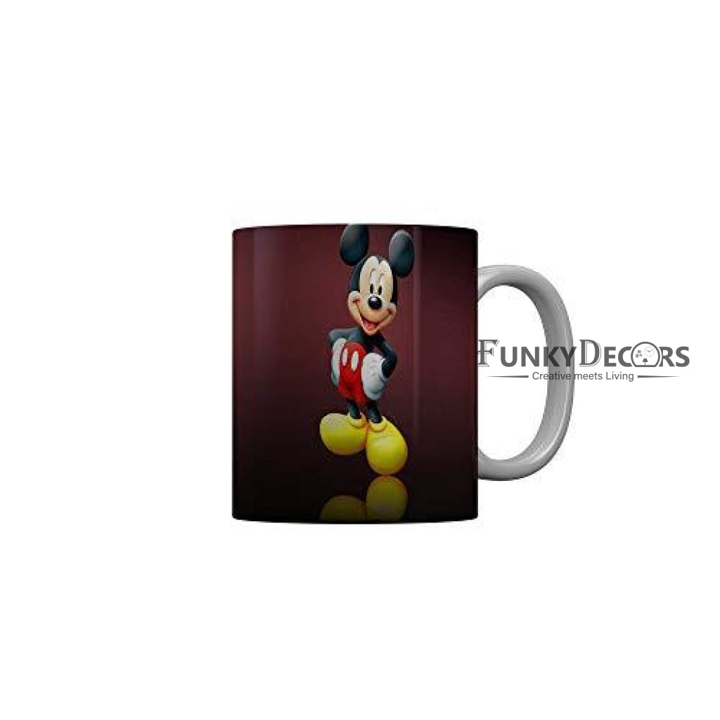 Funkydecors 3D Micky Mouse Cartoon Ceramic Mug 350 Ml Multicolor Mugs