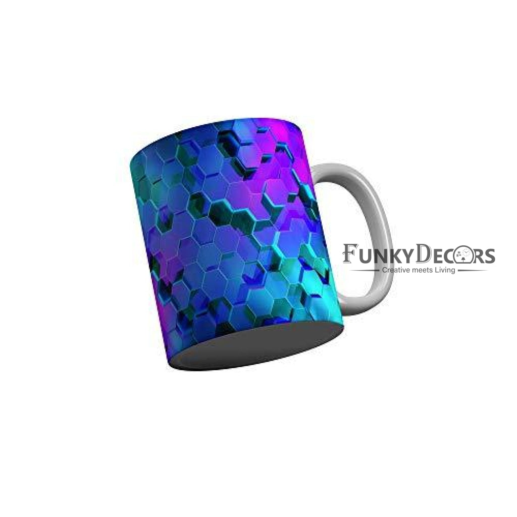 Funkydecors 3D Pattern Ceramic Mug 350 Ml Multicolor Mugs