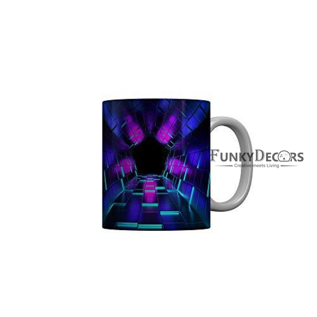 Funkydecors 3D Pattern Ceramic Mug 350 Ml Multicolor Mugs