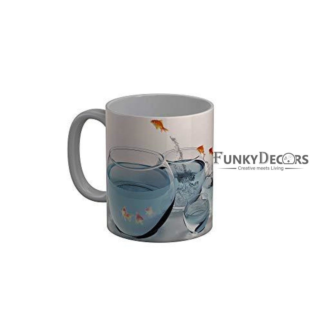 Funkydecors 3D Pattern Ceramic Mug 350 Ml Multicolor Mugs
