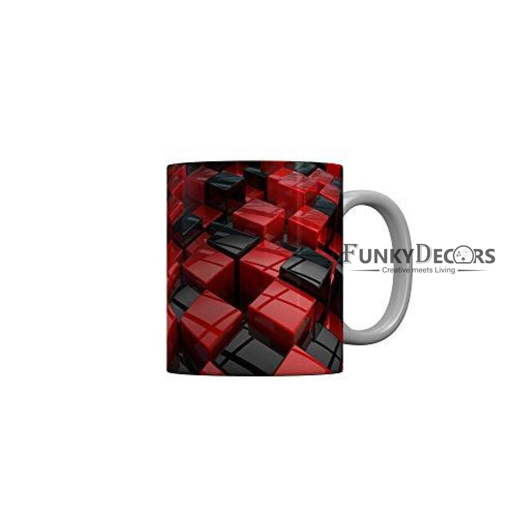 Funkydecors 3D Pattern Ceramic Mug 350 Ml Multicolor Mugs