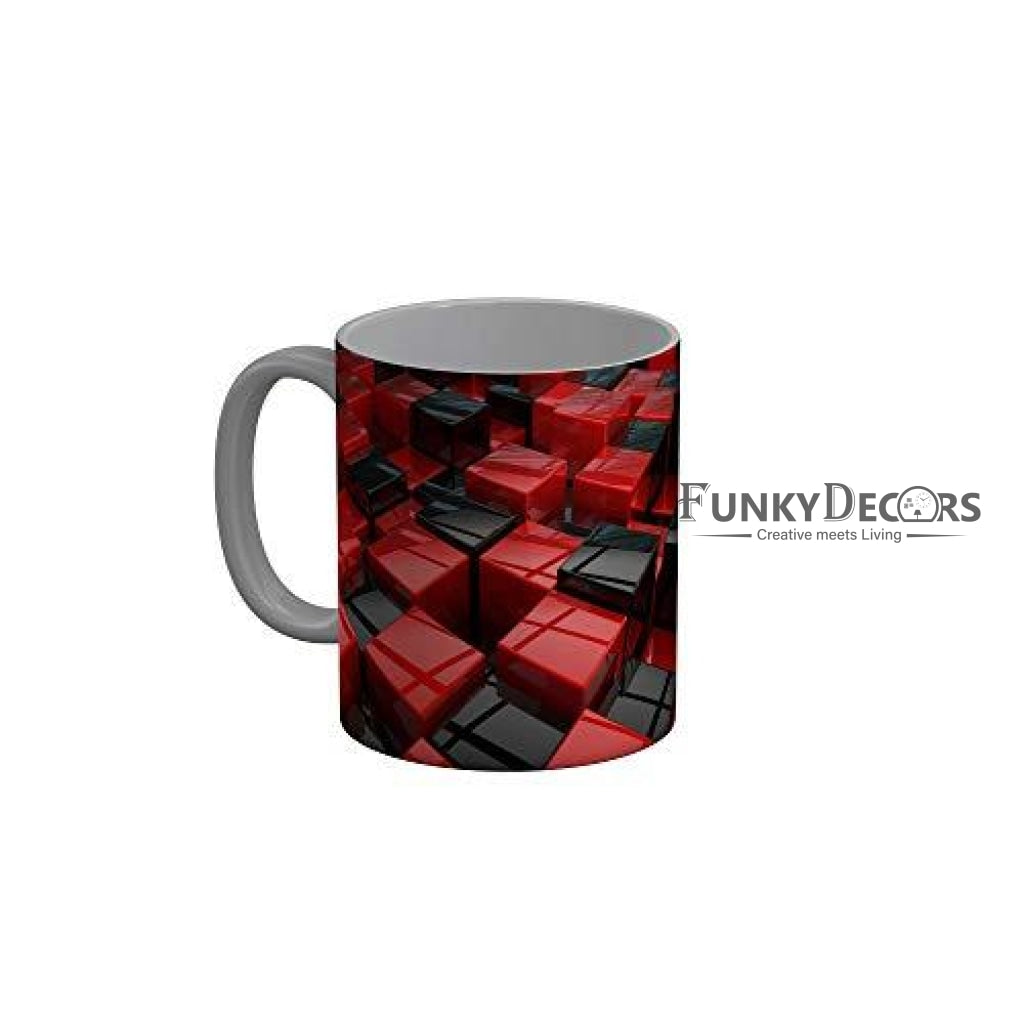 Funkydecors 3D Pattern Ceramic Mug 350 Ml Multicolor Mugs