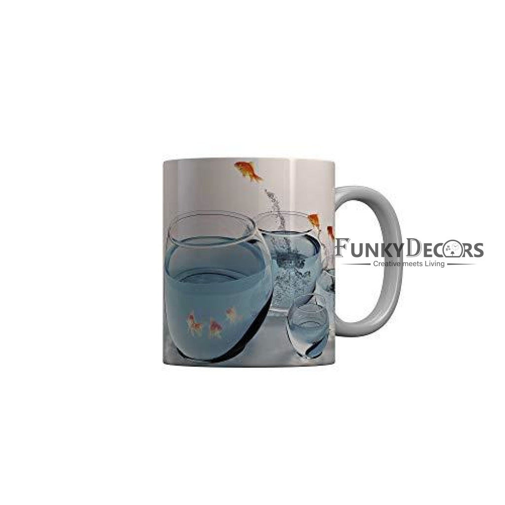 Funkydecors 3D Pattern Ceramic Mug 350 Ml Multicolor Mugs