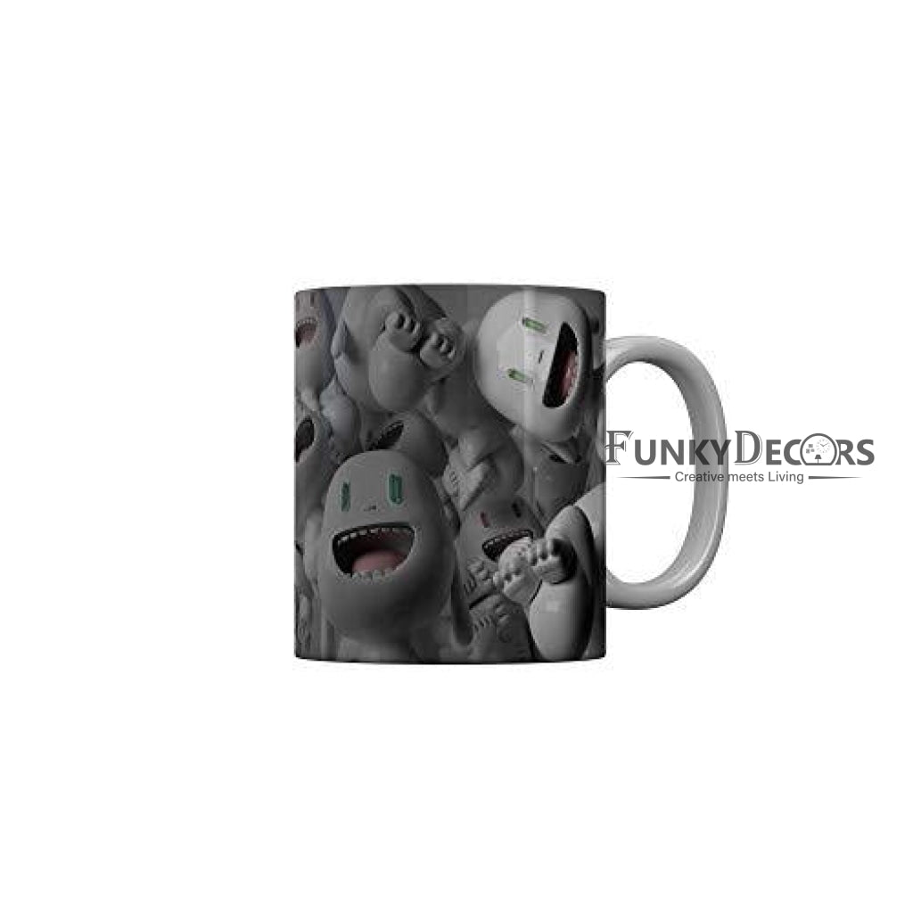 Funkydecors 3D Pattern Ceramic Mug 350 Ml Multicolor Mugs