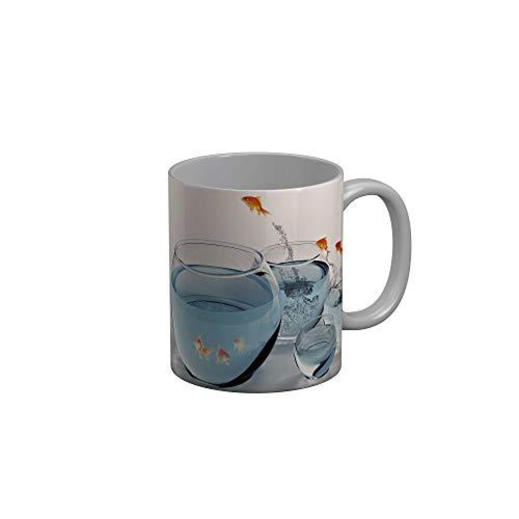 Funkydecors 3D Pattern Ceramic Mug 350 Ml Multicolor Mugs