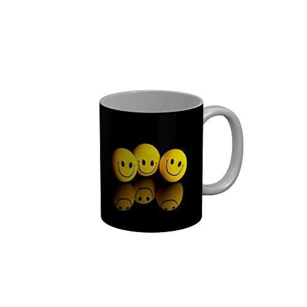 Funkydecors 3D Smiley Face Ceramic Mug 350 Ml Multicolor Mugs