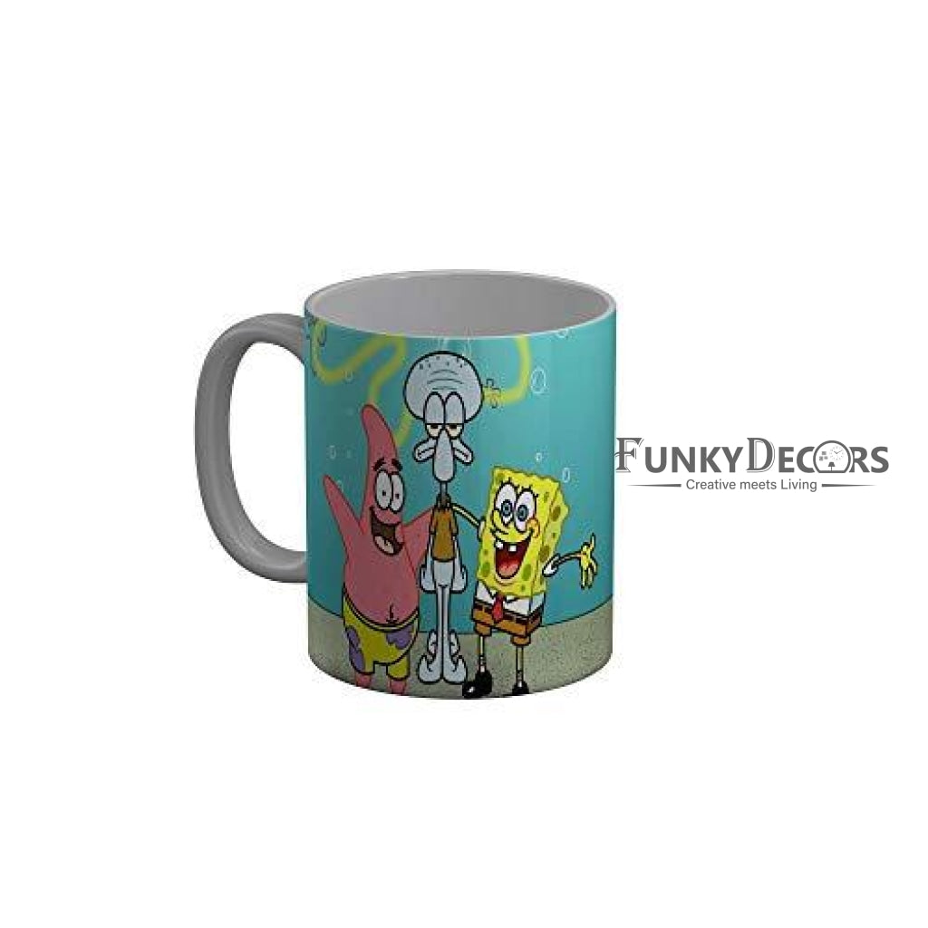 Funkydecors 3D Spongebob Cartoon Ceramic Mug 350 Ml Multicolor Mugs