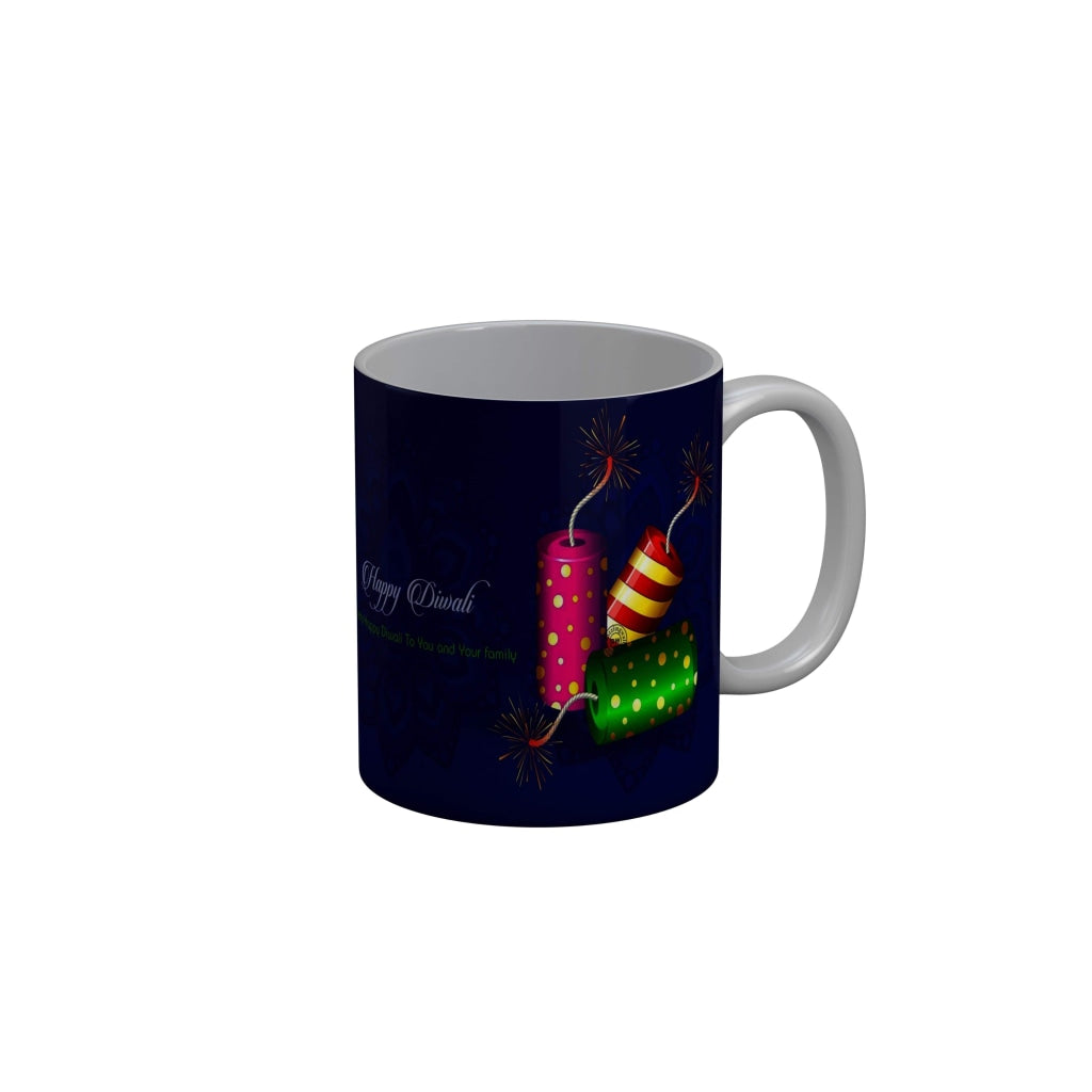 FunkyDecors A very happy diwali to you and your family Happy Diwali Ceramic Mug, 350 ML, Multicolor Diwali Mug FunkyDecors