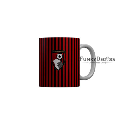 FunkyDecors AFC Bournemouth Football Black Red Ceramic Coffee Mug Football Logo Mug FunkyDecors