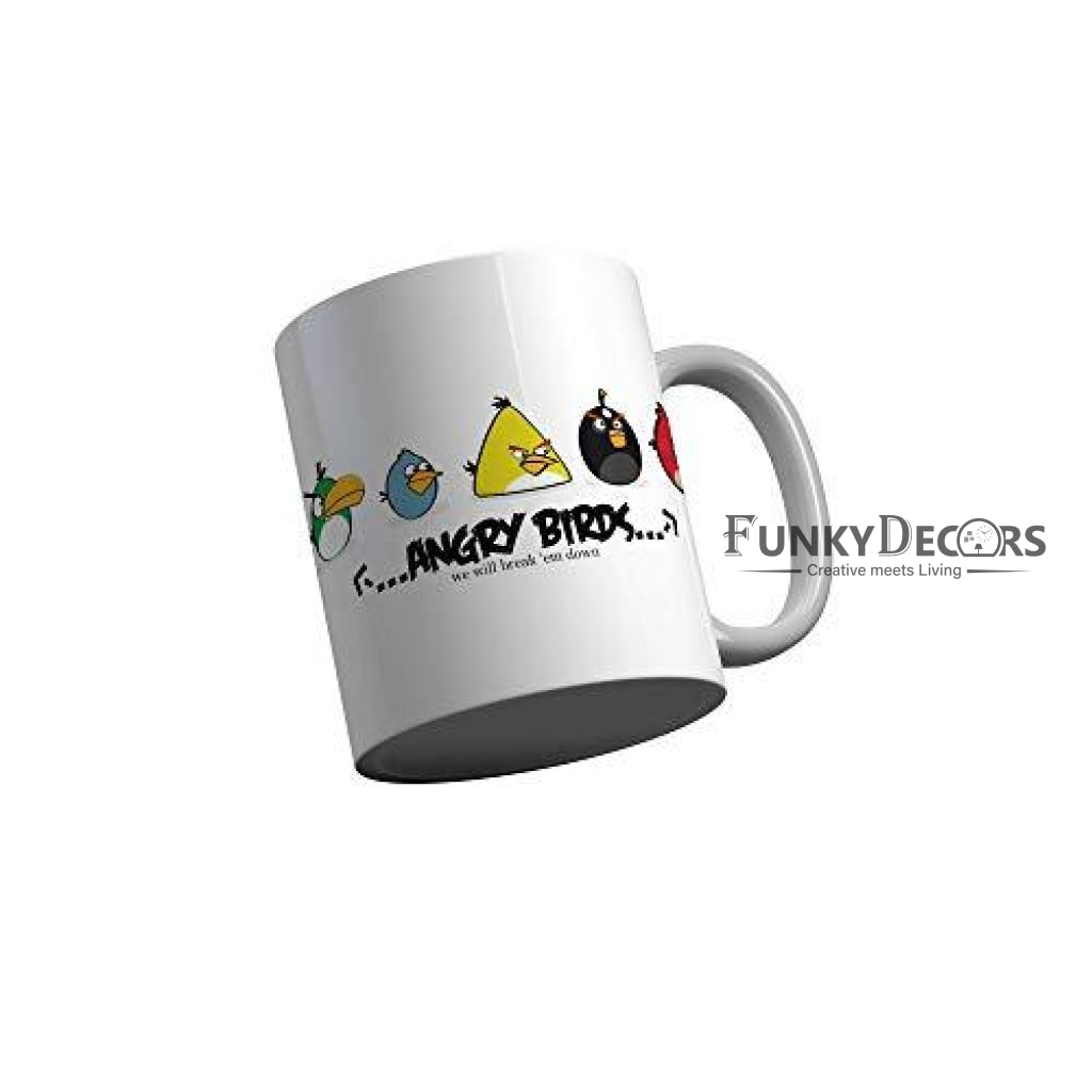 Funkydecors Angry Bird Cartoon Ceramic Mug 350 Ml Multicolor Mugs