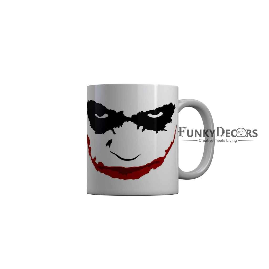 FunkyDecors Angry Face White Ceramic Coffee Mug, 350 ml Mug FunkyDecors