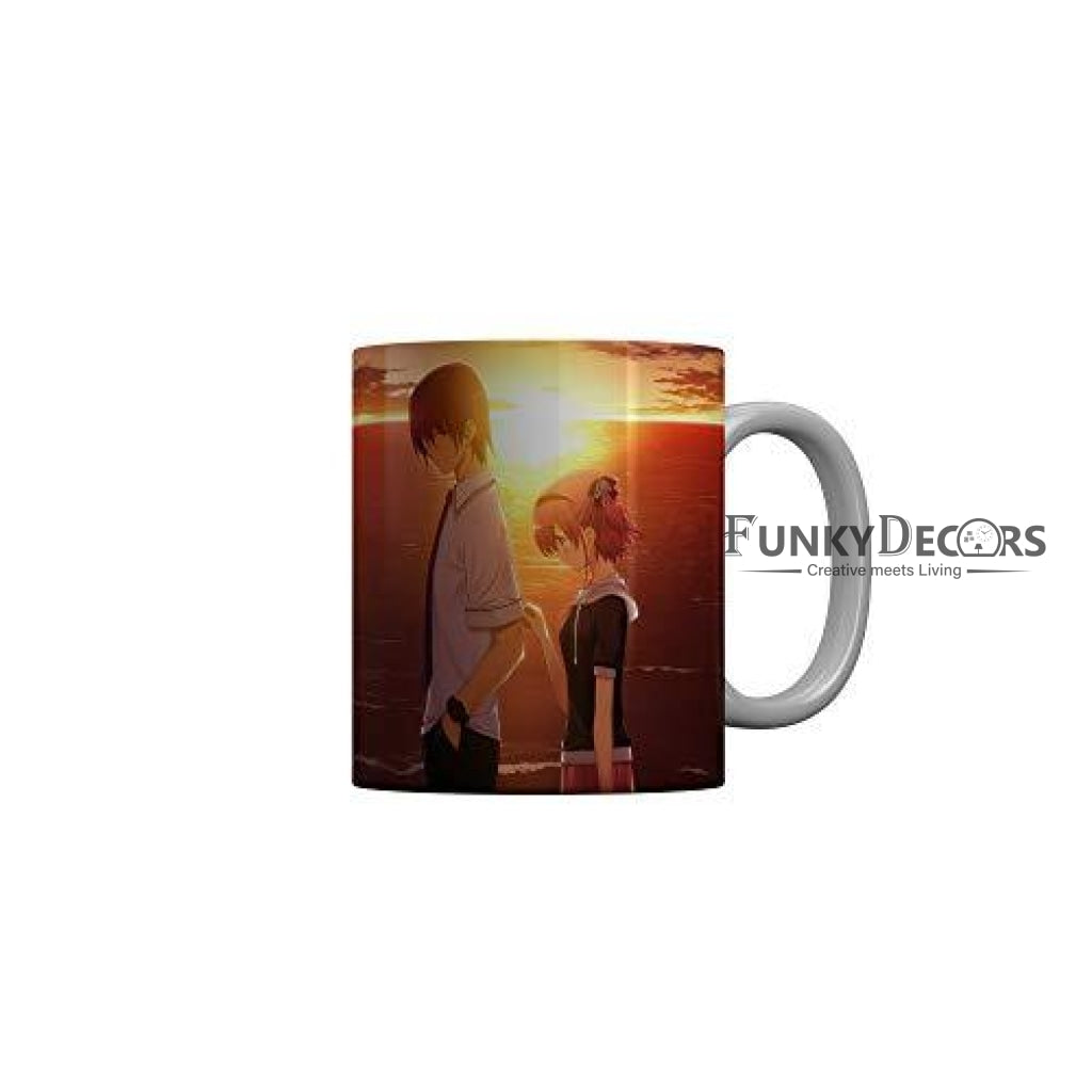 Funkydecors Anime Girl Gothic Cat Ceramic Mug 350 Ml Multicolor Mugs