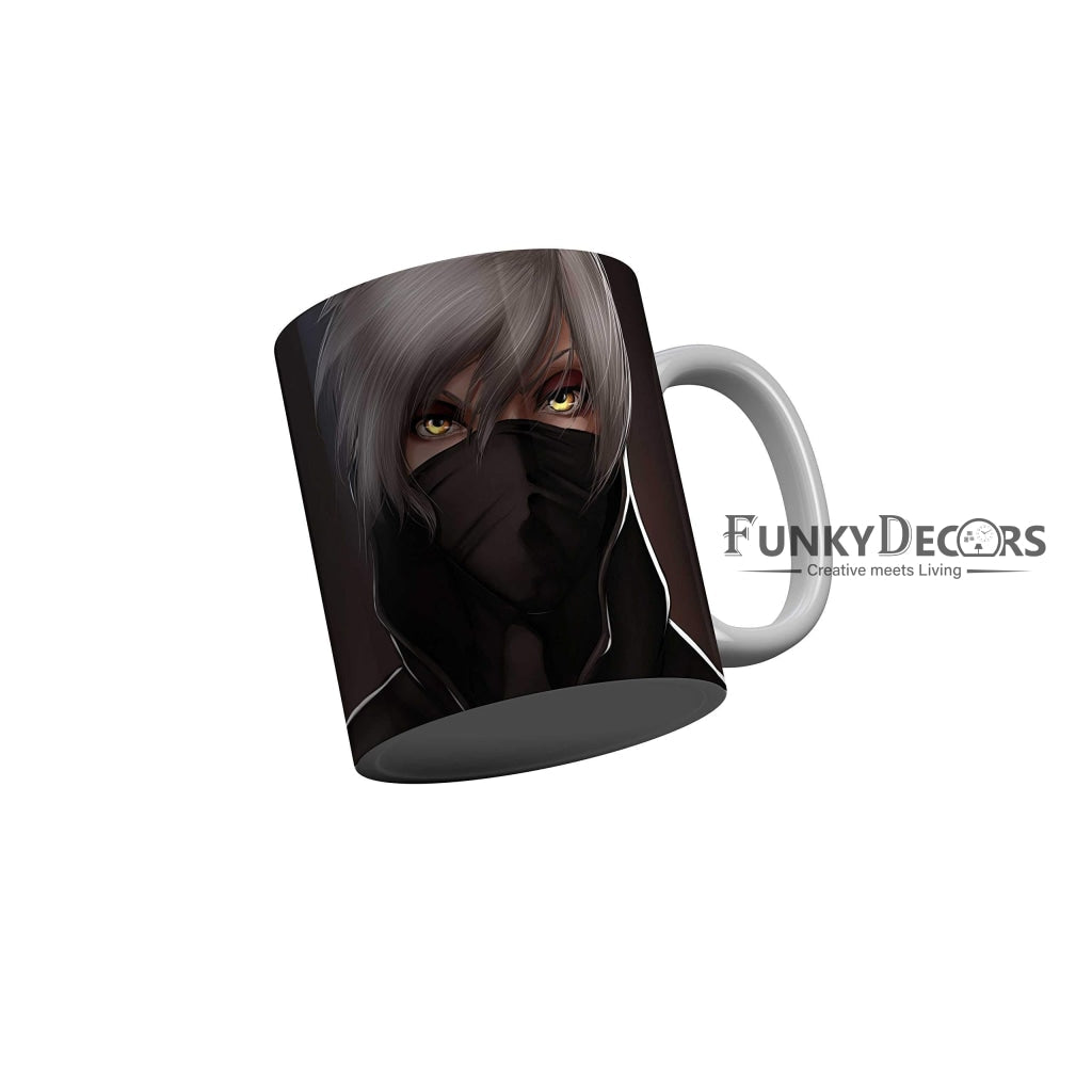 Funkydecors Anime Girl Gothic Cat Ceramic Mug 350 Ml Multicolor Mugs
