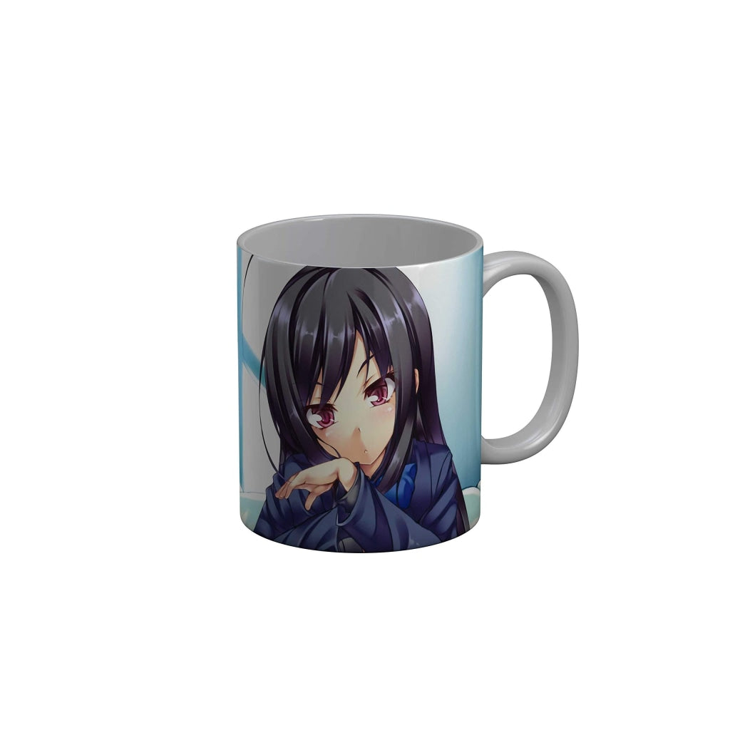 Funkydecors Anime Girl Gothic Cat Ceramic Mug 350 Ml Multicolor Mugs