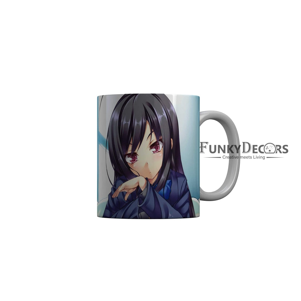 Funkydecors Anime Girl Gothic Cat Ceramic Mug 350 Ml Multicolor Mugs