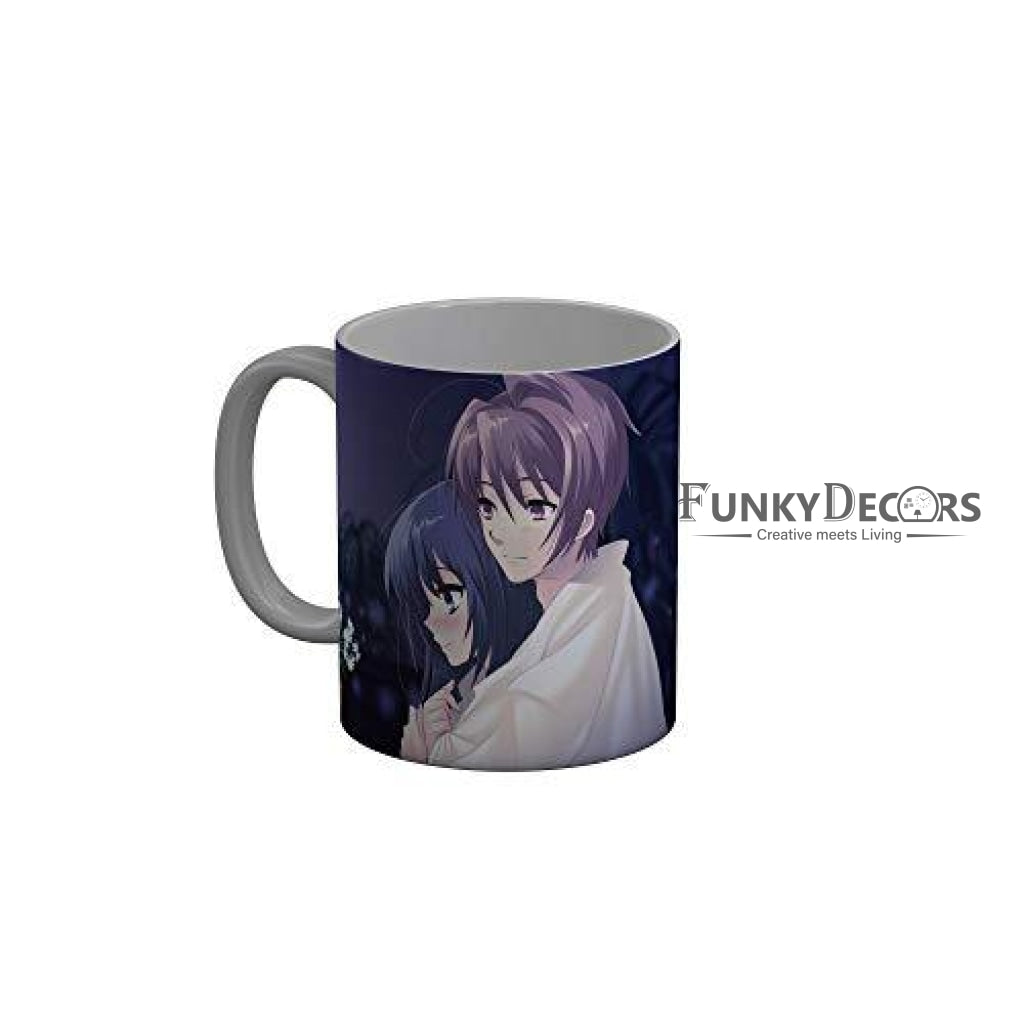 Funkydecors Anime Girl Gothic Cat Ceramic Mug 350 Ml Multicolor Mugs