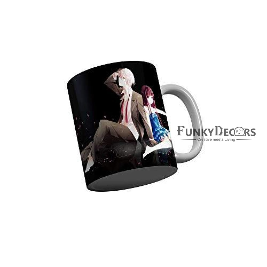 Funkydecors Anime Girl Gothic Cat Ceramic Mug 350 Ml Multicolor Mugs