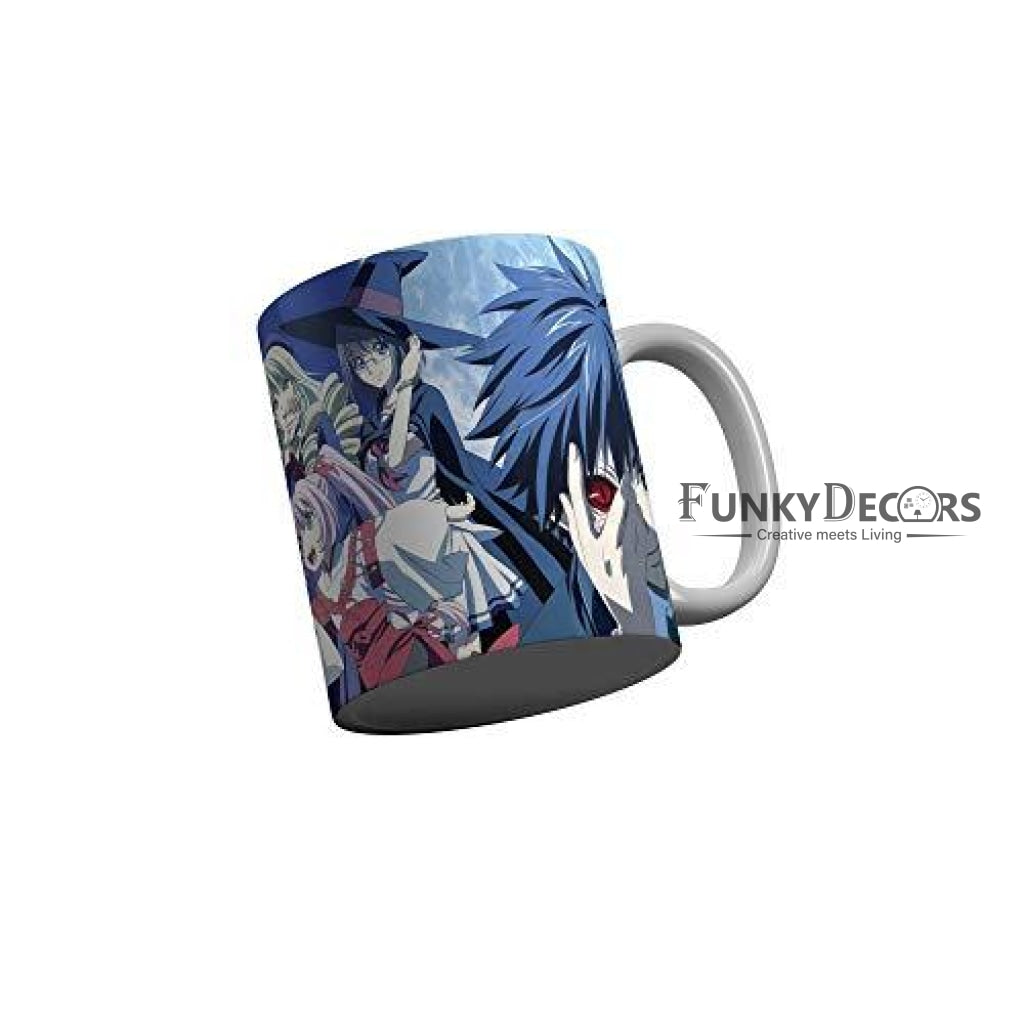 Funkydecors Anime Girl Gothic Cat Ceramic Mug 350 Ml Multicolor Mugs