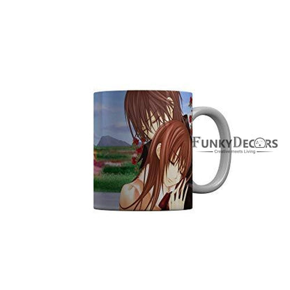 Funkydecors Anime Girl Gothic Cat Ceramic Mug 350 Ml Multicolor Mugs