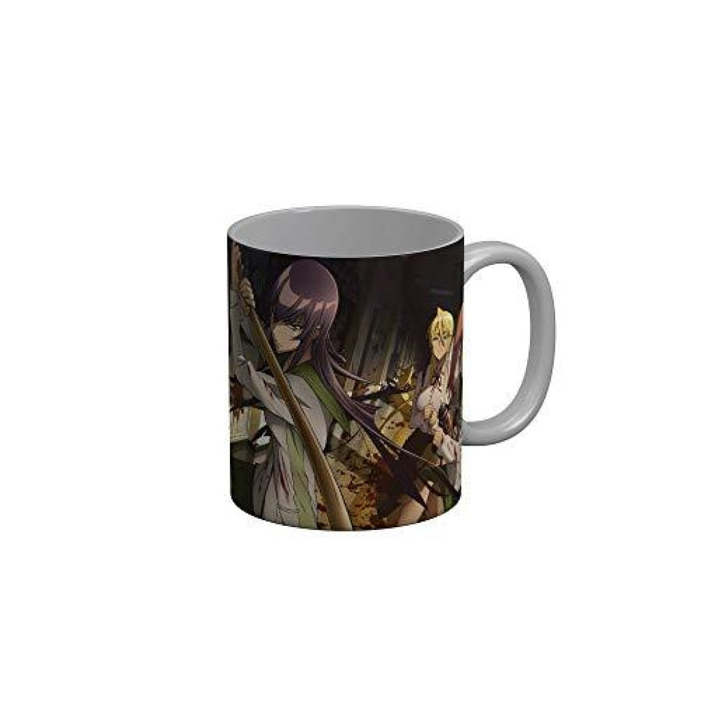 Funkydecors Anime Girl Gothic Cat Ceramic Mug 350 Ml Multicolor Mugs