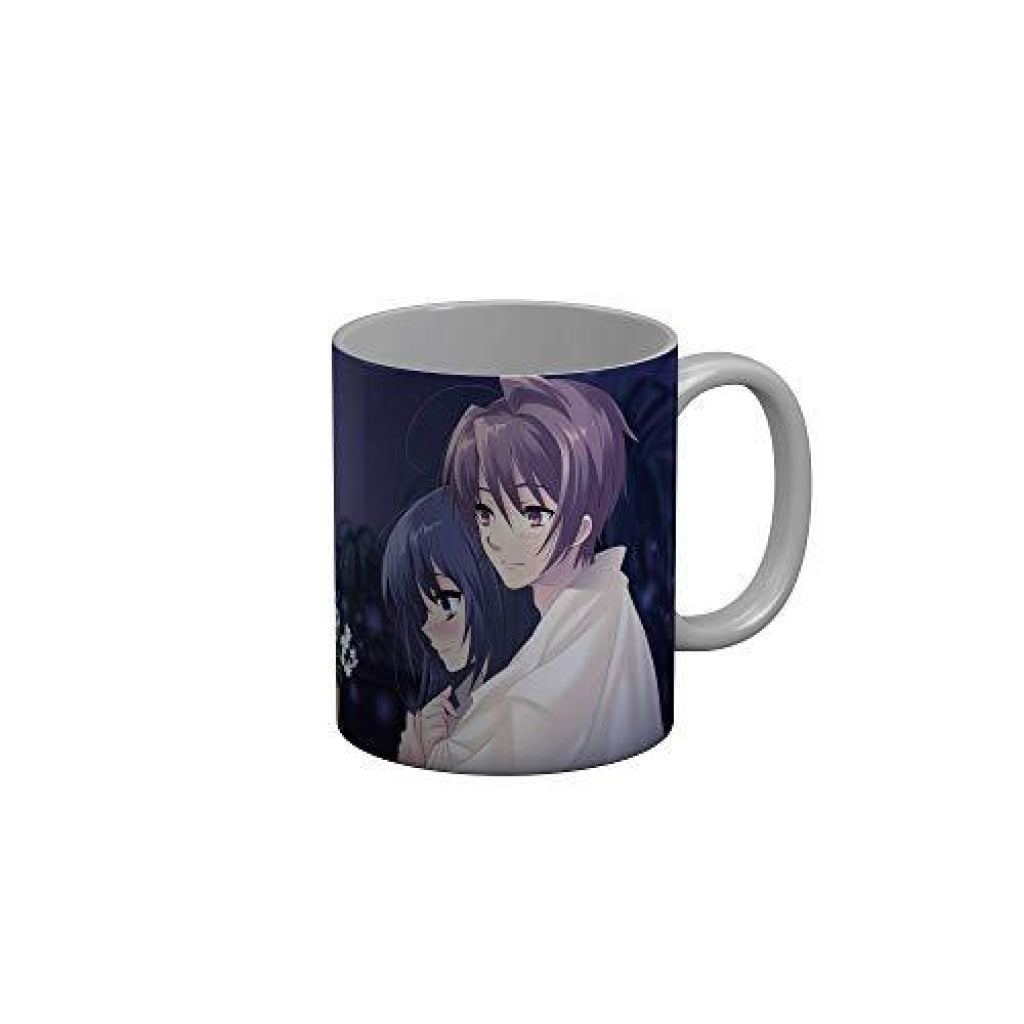 Funkydecors Anime Girl Gothic Cat Ceramic Mug 350 Ml Multicolor Mugs