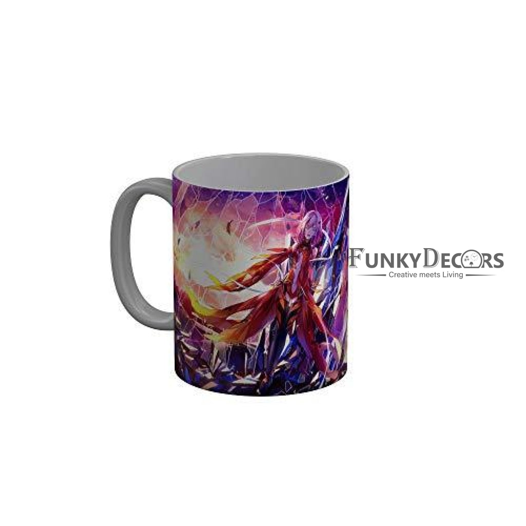 Funkydecors Anime Girl Gothic Cat Ceramic Mug 350 Ml Multicolor Mugs