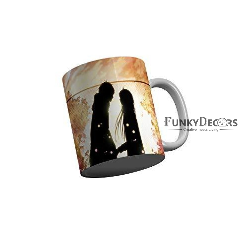 Funkydecors Anime Girl Gothic Cat Ceramic Mug 350 Ml Multicolor Mugs