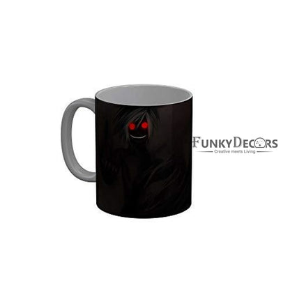 Funkydecors Anime Girl Gothic Cat Ceramic Mug 350 Ml Multicolor Mugs