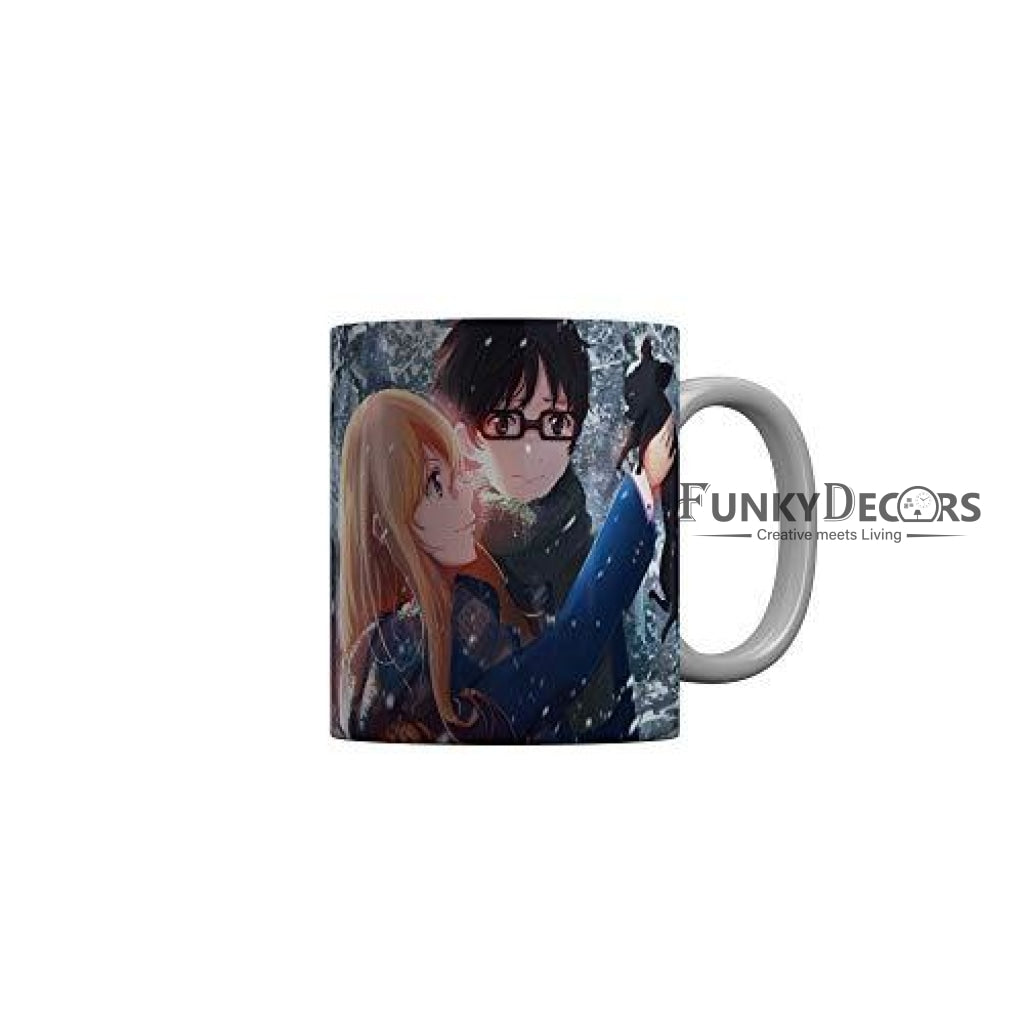 Funkydecors Anime Girl Gothic Cat Ceramic Mug 350 Ml Multicolor Mugs