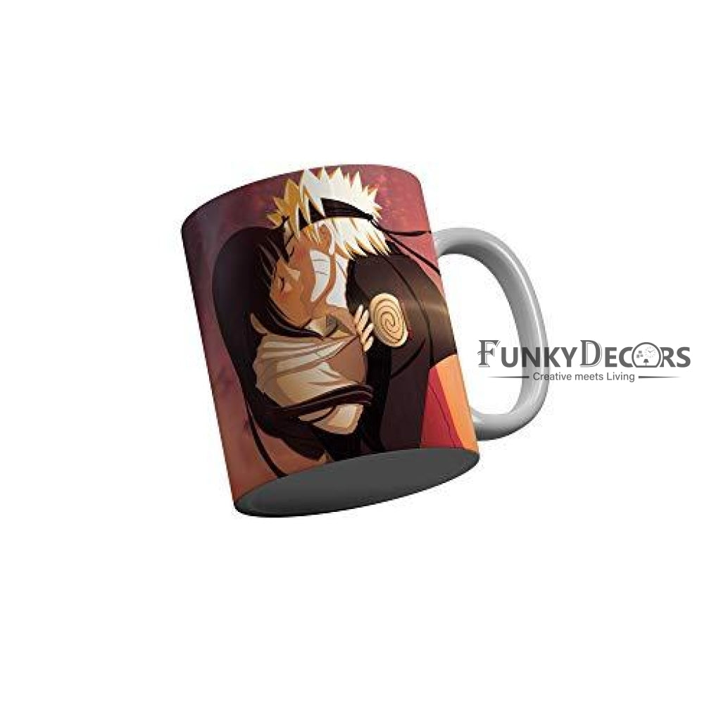 Funkydecors Anime Girl Gothic Cat Ceramic Mug 350 Ml Multicolor Mugs