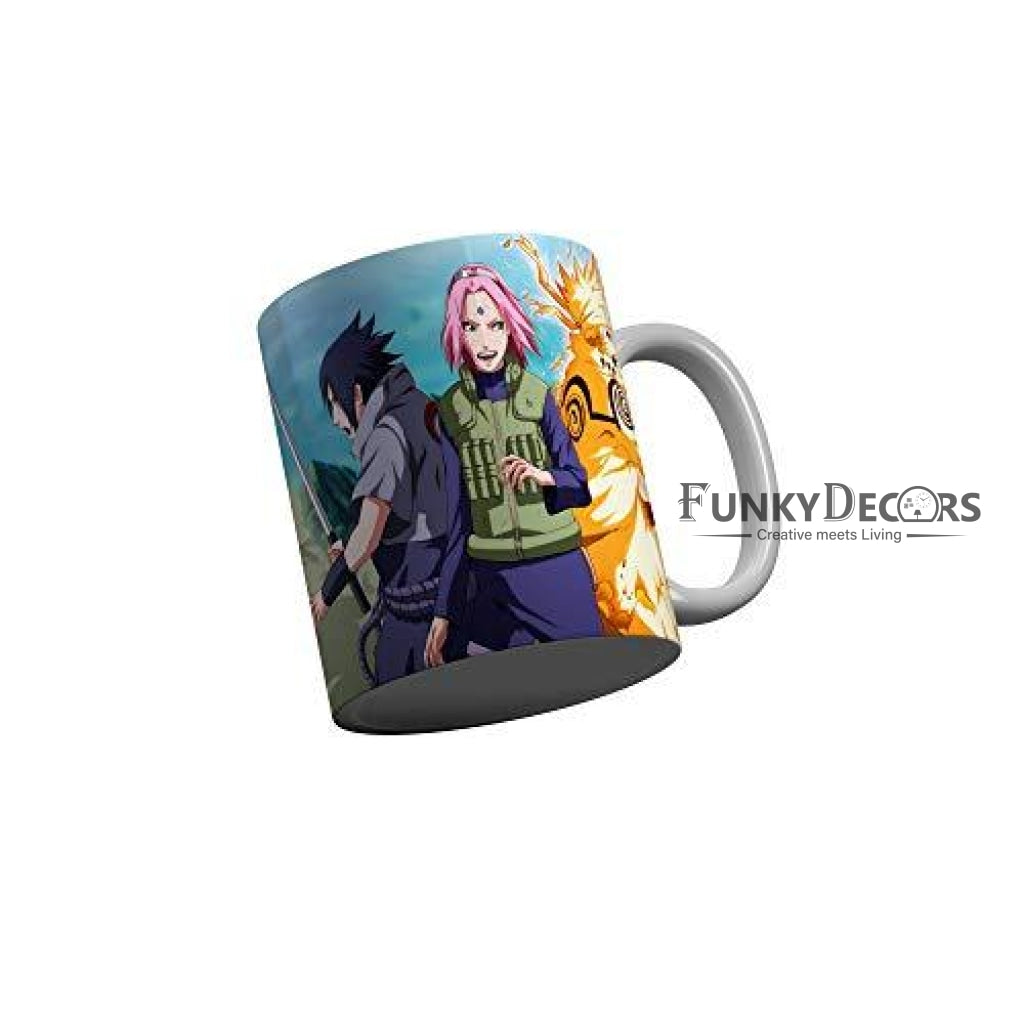 Funkydecors Anime Girl Gothic Cat Ceramic Mug 350 Ml Multicolor Mugs