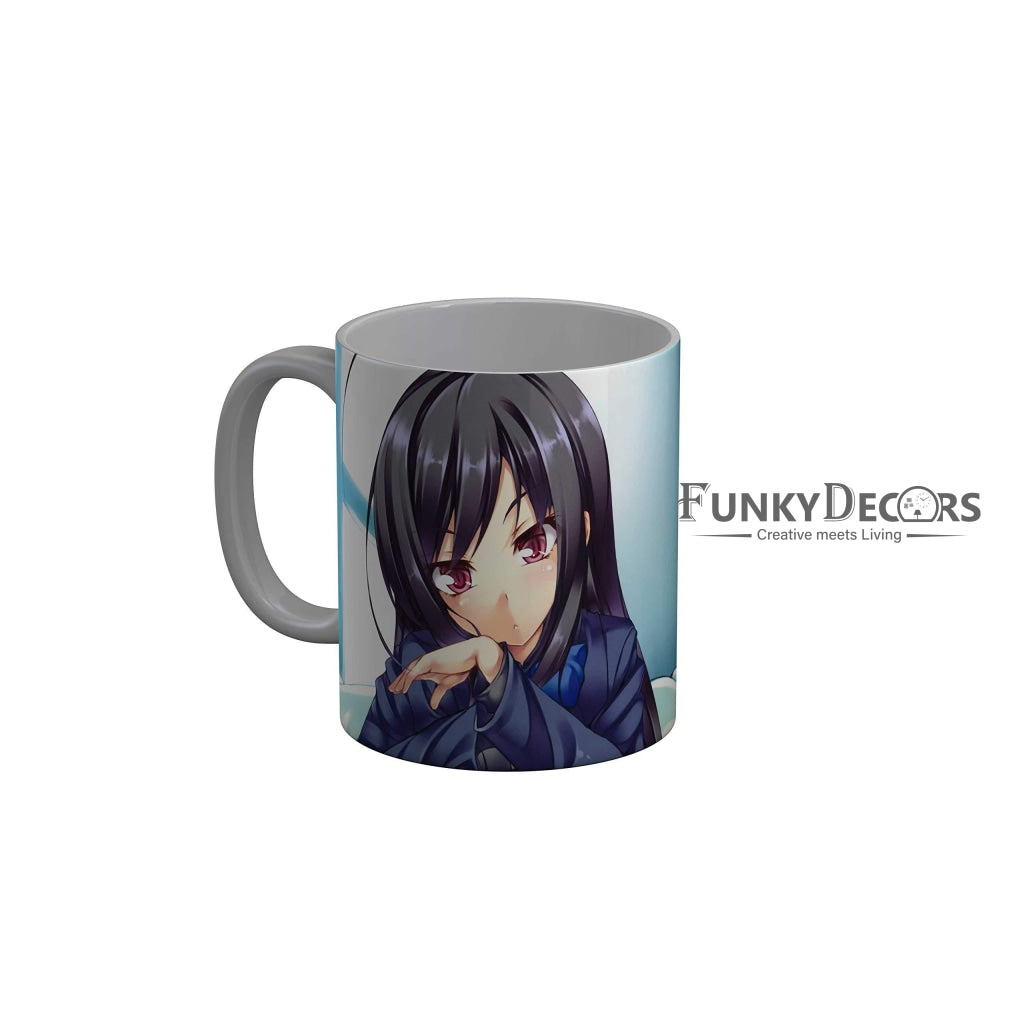 Funkydecors Anime Girl Gothic Cat Ceramic Mug 350 Ml Multicolor Mugs