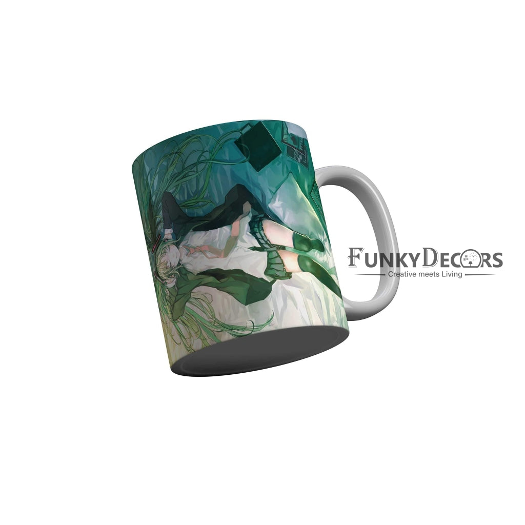 Funkydecors Anime Girl Gothic Cat Ceramic Mug 350 Ml Multicolor Mugs