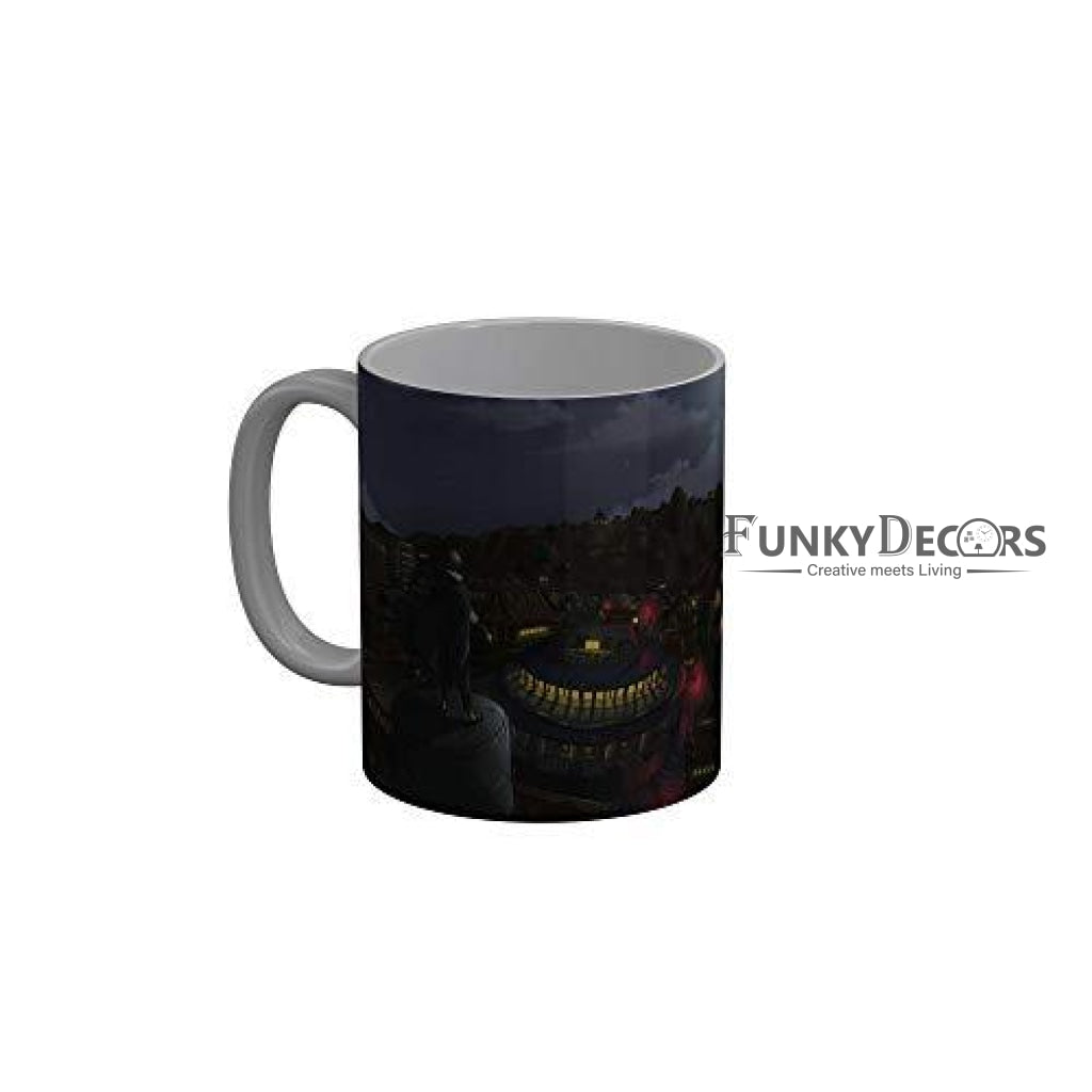 Funkydecors Anime Girl Gothic Cat Ceramic Mug 350 Ml Multicolor Mugs