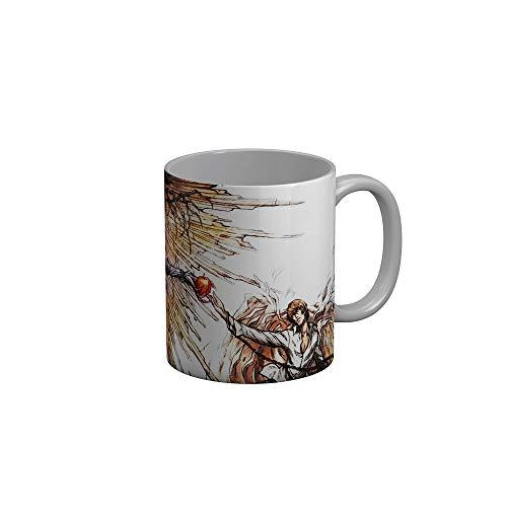 Funkydecors Anime Girl Gothic Cat Ceramic Mug 350 Ml Multicolor Mugs