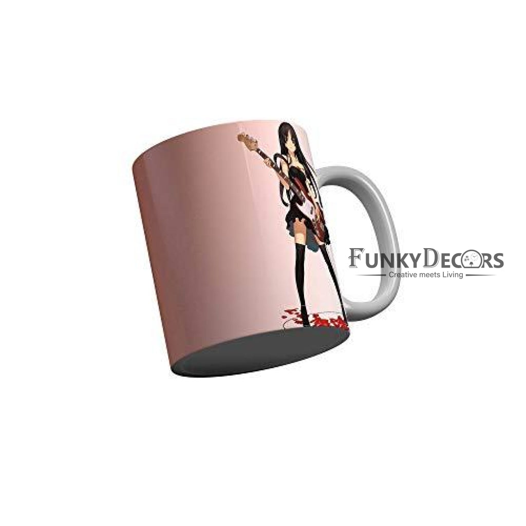Funkydecors Anime Girl Gothic Cat Ceramic Mug 350 Ml Multicolor Mugs
