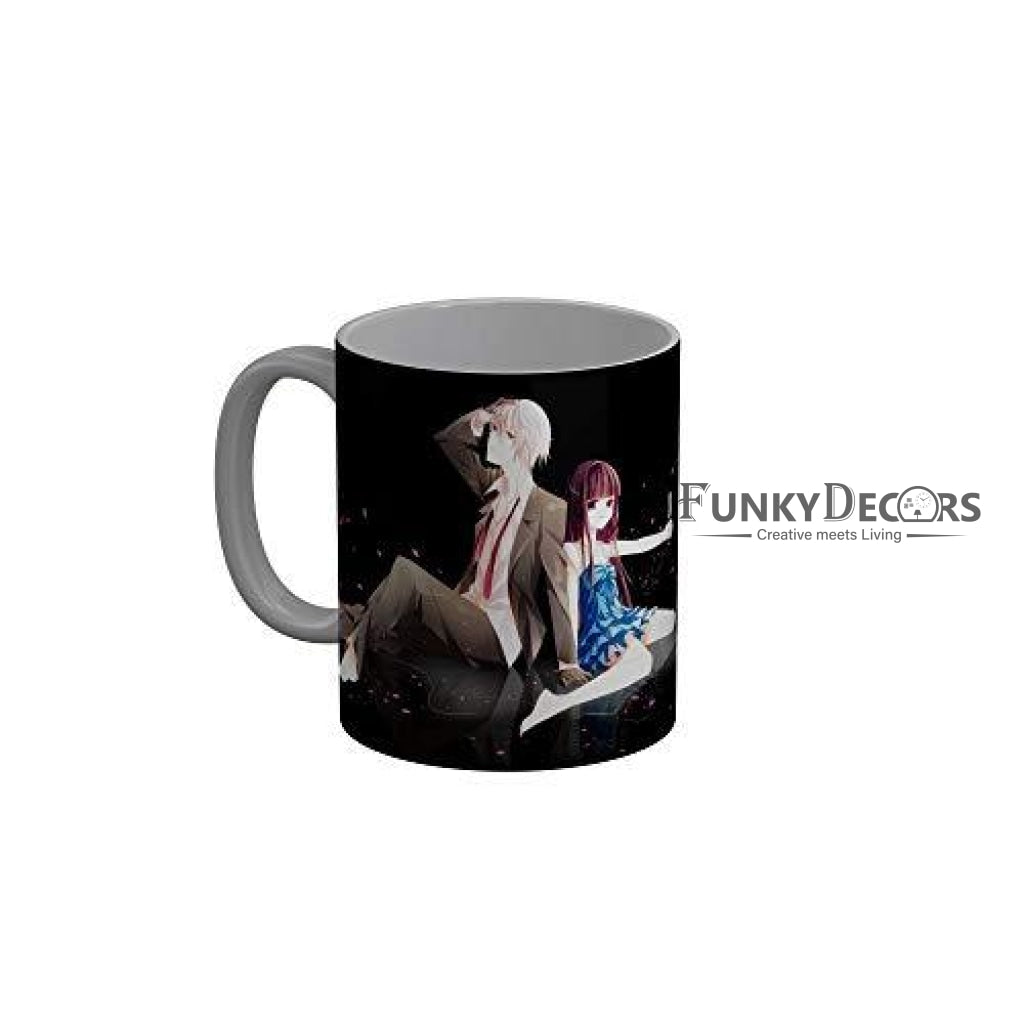 Funkydecors Anime Girl Gothic Cat Ceramic Mug 350 Ml Multicolor Mugs