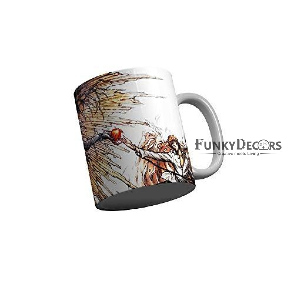 Funkydecors Anime Girl Gothic Cat Ceramic Mug 350 Ml Multicolor Mugs