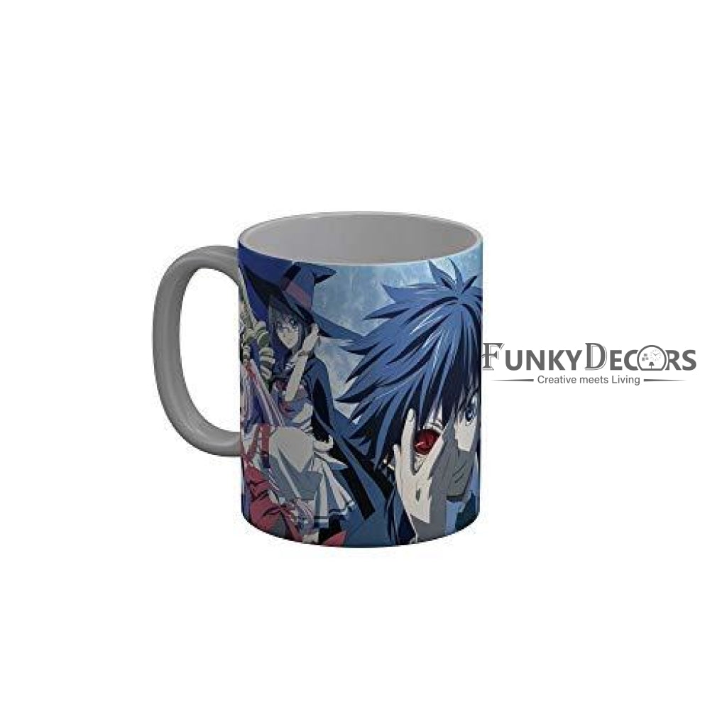 Funkydecors Anime Girl Gothic Cat Ceramic Mug 350 Ml Multicolor Mugs