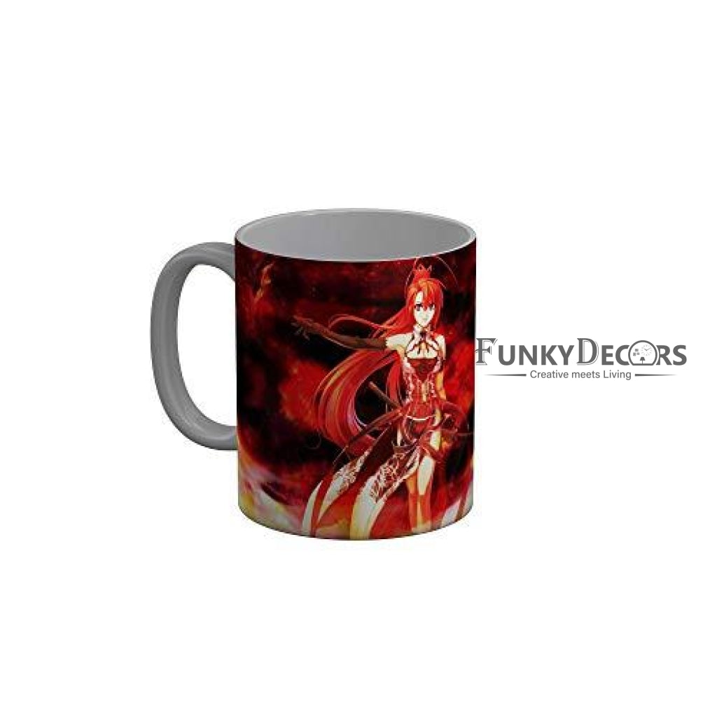 Funkydecors Anime Girl Gothic Cat Ceramic Mug 350 Ml Multicolor Mugs