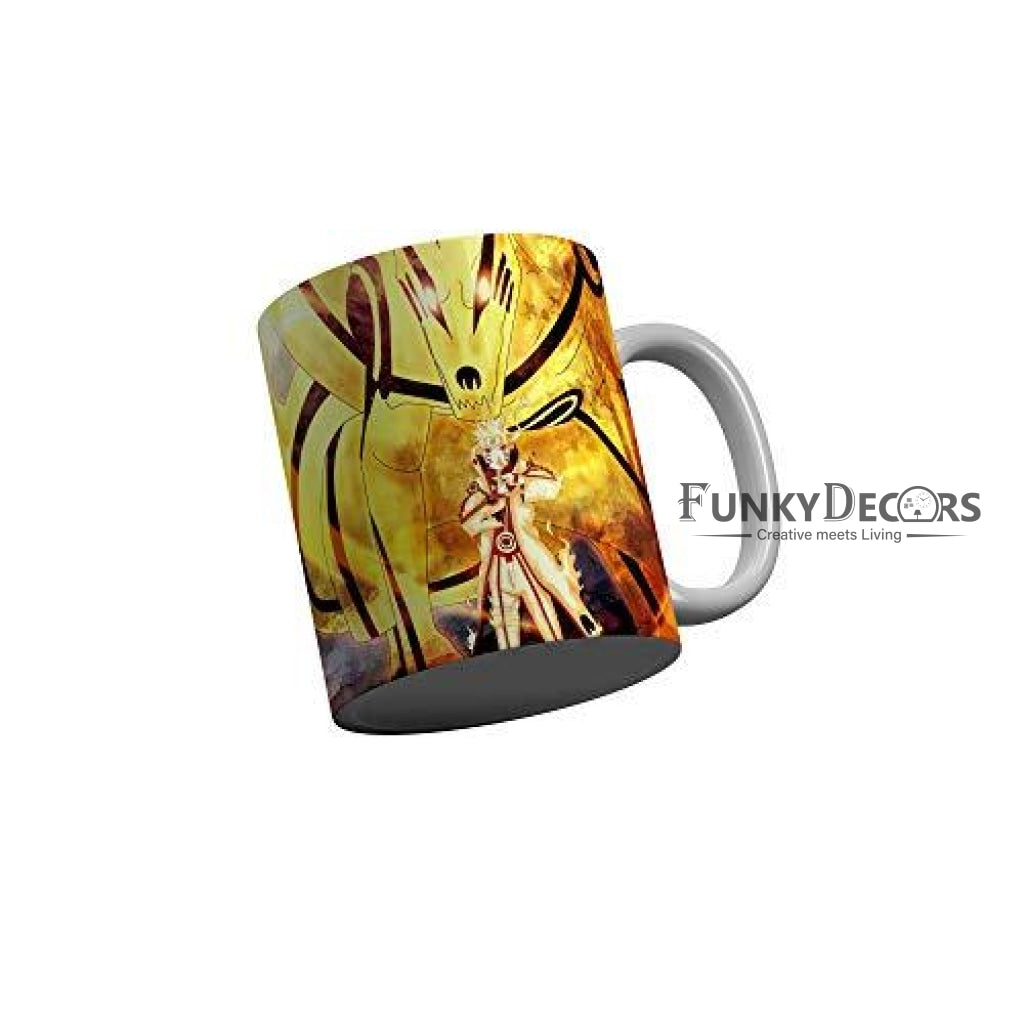 Funkydecors Anime Girl Gothic Cat Ceramic Mug 350 Ml Multicolor Mugs
