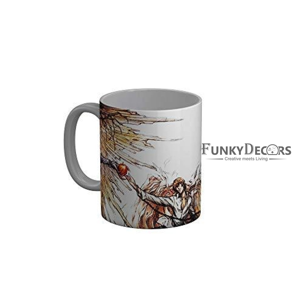 Funkydecors Anime Girl Gothic Cat Ceramic Mug 350 Ml Multicolor Mugs