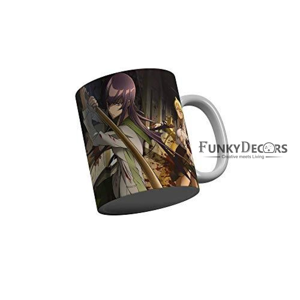 Funkydecors Anime Girl Gothic Cat Ceramic Mug 350 Ml Multicolor Mugs