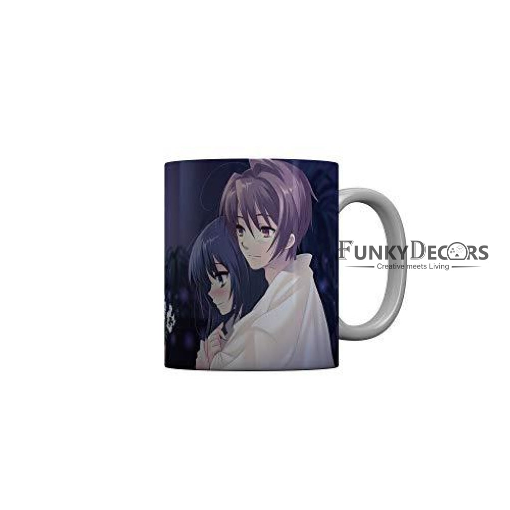 Funkydecors Anime Girl Gothic Cat Ceramic Mug 350 Ml Multicolor Mugs
