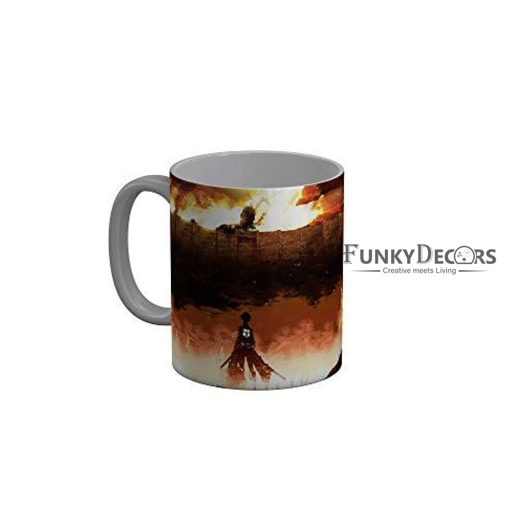 Funkydecors Anime Girl Gothic Cat Ceramic Mug 350 Ml Multicolor Mugs