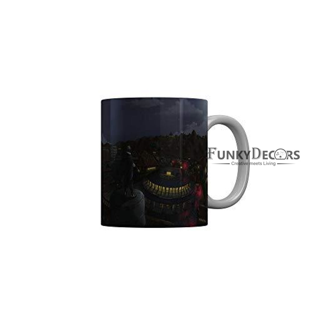Funkydecors Anime Girl Gothic Cat Ceramic Mug 350 Ml Multicolor Mugs
