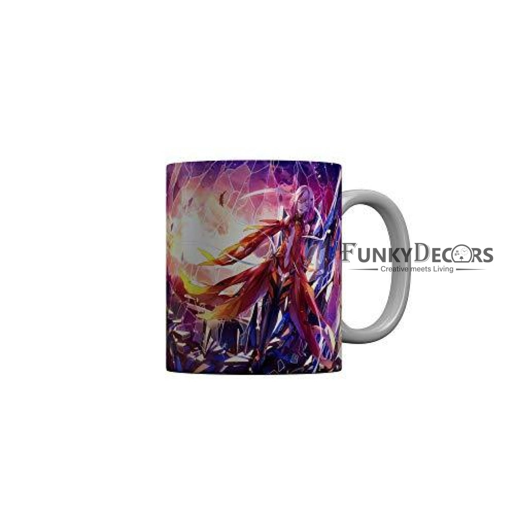 Funkydecors Anime Girl Gothic Cat Ceramic Mug 350 Ml Multicolor Mugs