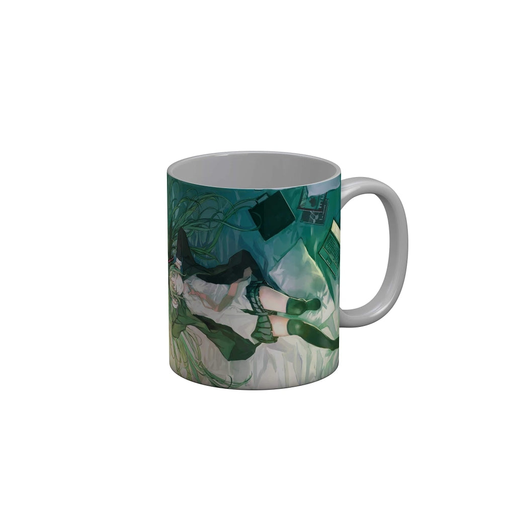 Funkydecors Anime Girl Gothic Cat Ceramic Mug 350 Ml Multicolor Mugs