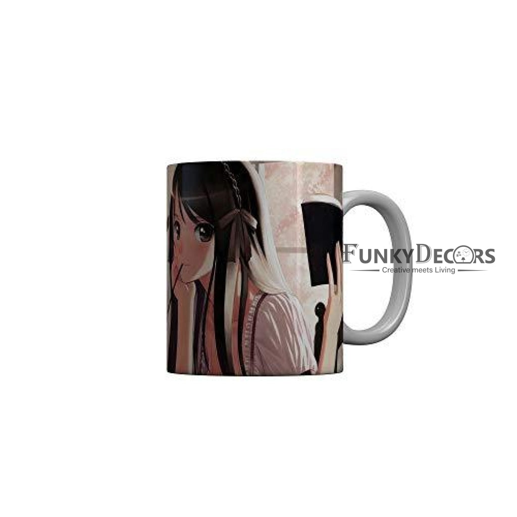 Funkydecors Anime Girl Gothic Cat Ceramic Mug 350 Ml Multicolor Mugs