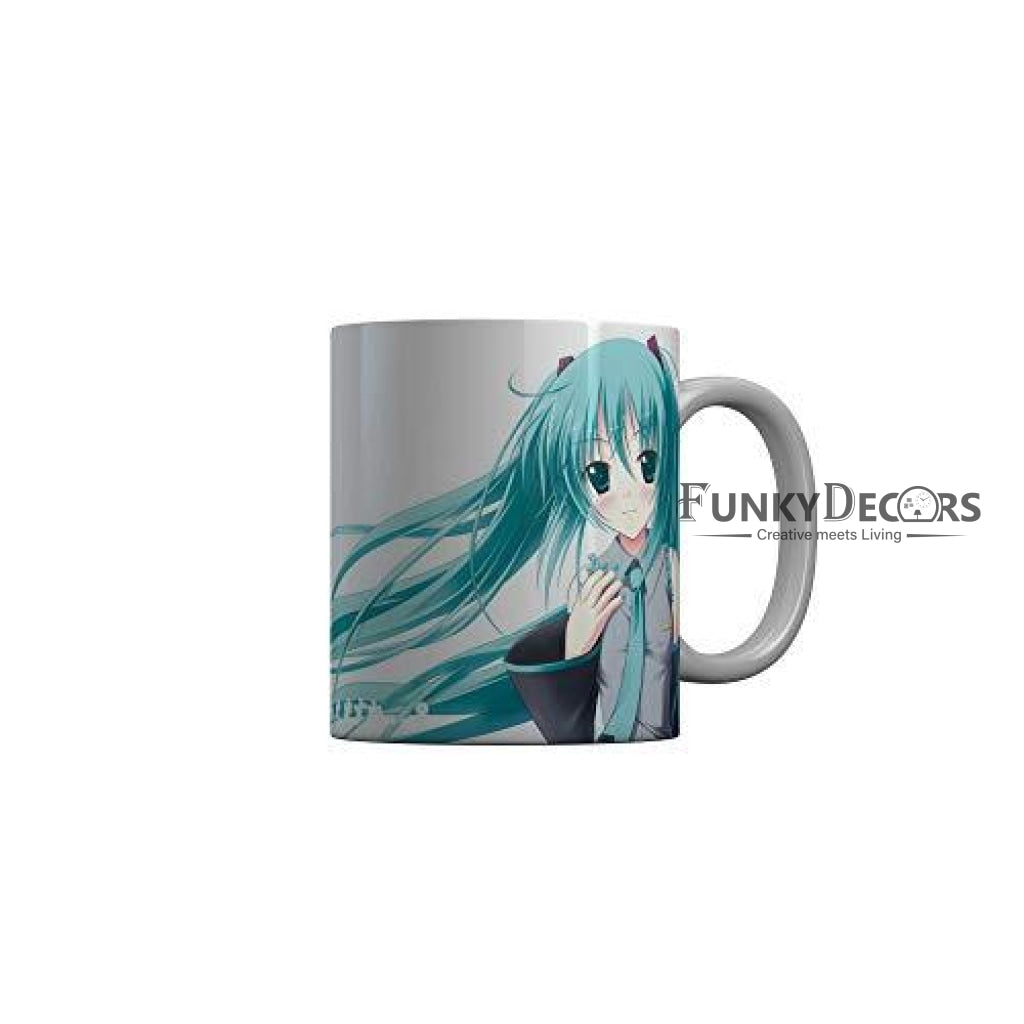 Funkydecors Anime Girl Gothic Cat Ceramic Mug 350 Ml Multicolor Mugs